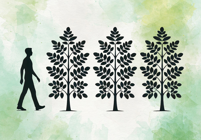 人ひとりの年間CO2排出量(約320kg)をたった3本のモリンガで相殺できます。